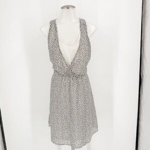 HM Black and White Ruched Backless Mini Sundress